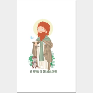 Santo Kevin de Glendalough Posters and Art